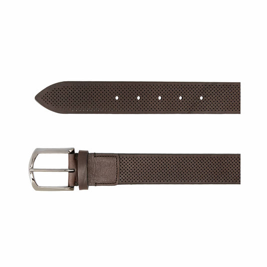 Dark Brown Holed Calf Leather Belt