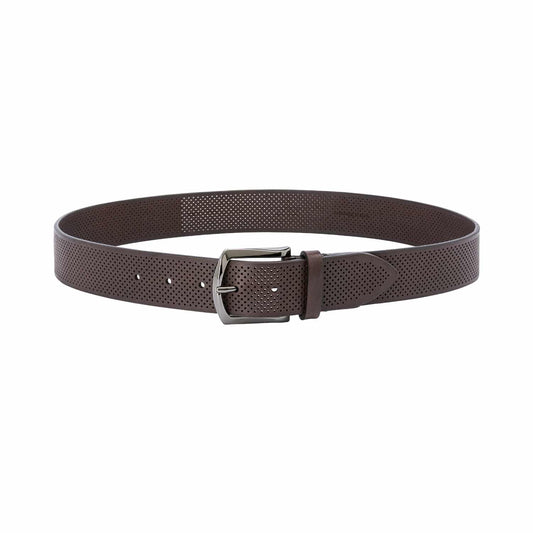 Dark Brown Holed Calf Leather Belt