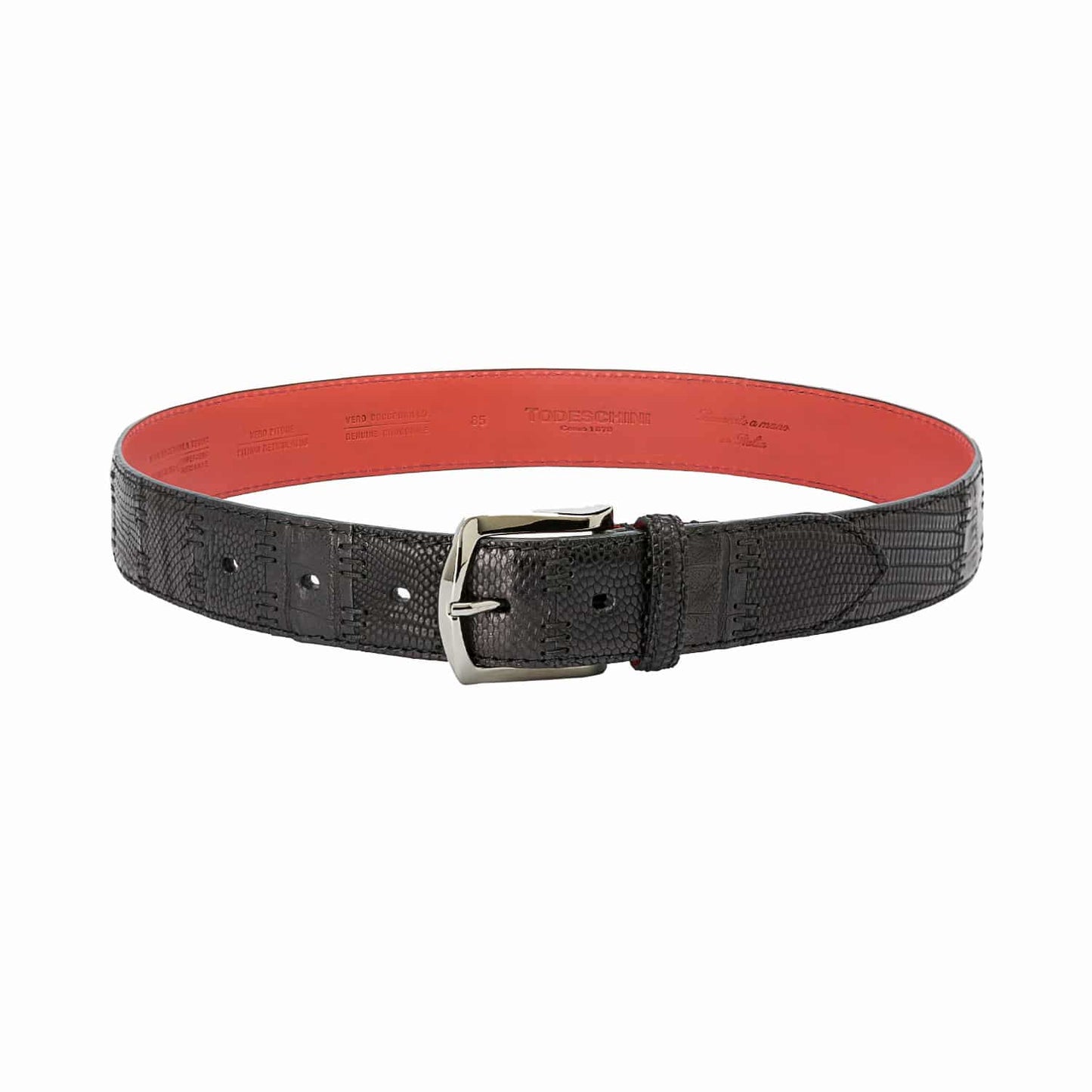 Dark Brown Lizard Leather Belt – Stitches