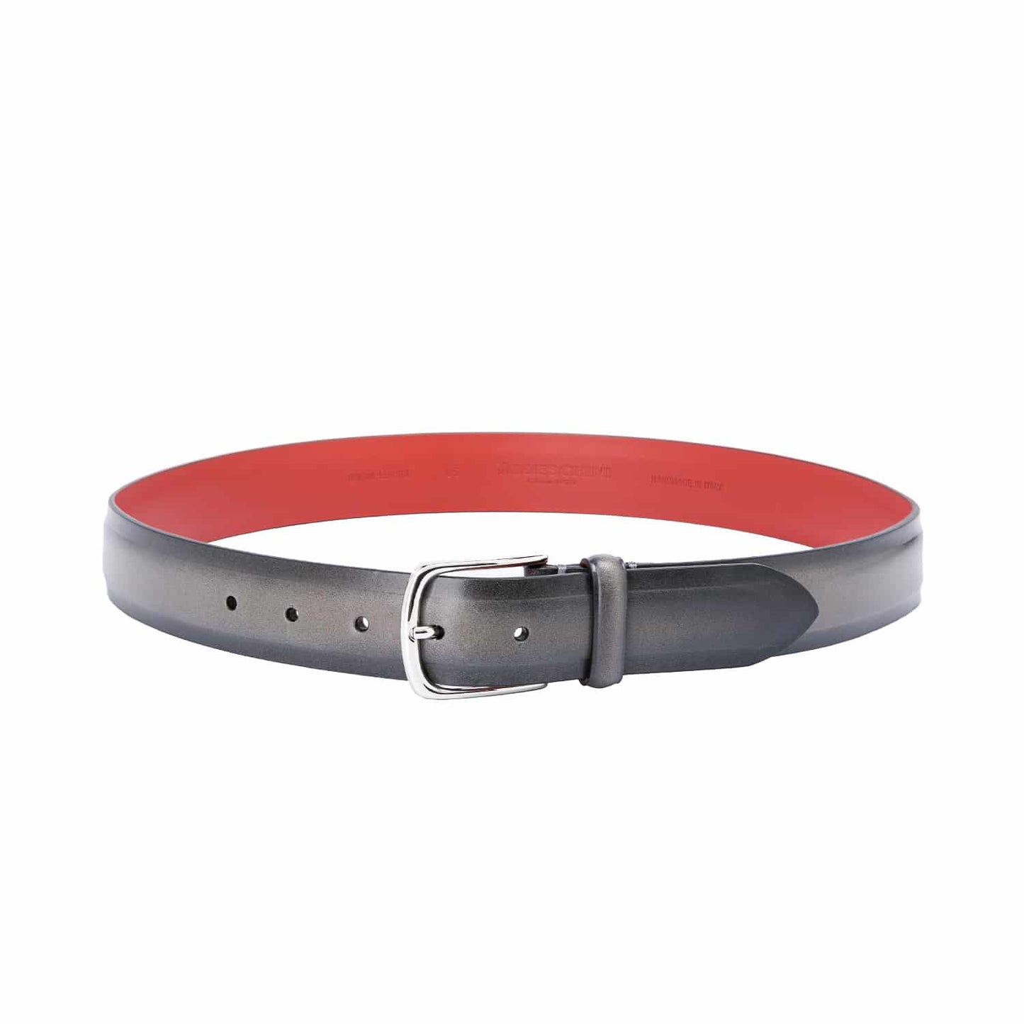 Mid Grey Calf Leather Belt