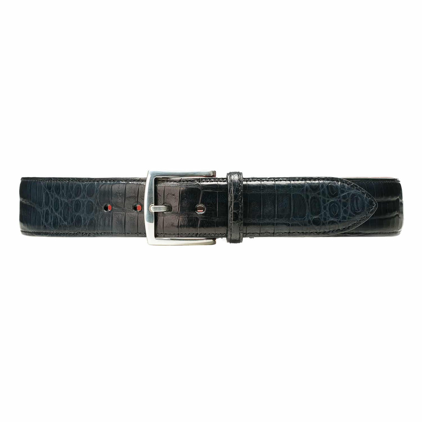 Dark blue lizard skin belt