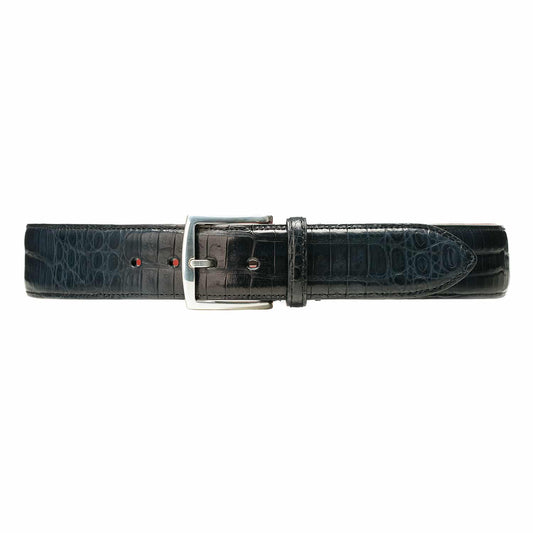 Dark blue lizard skin belt