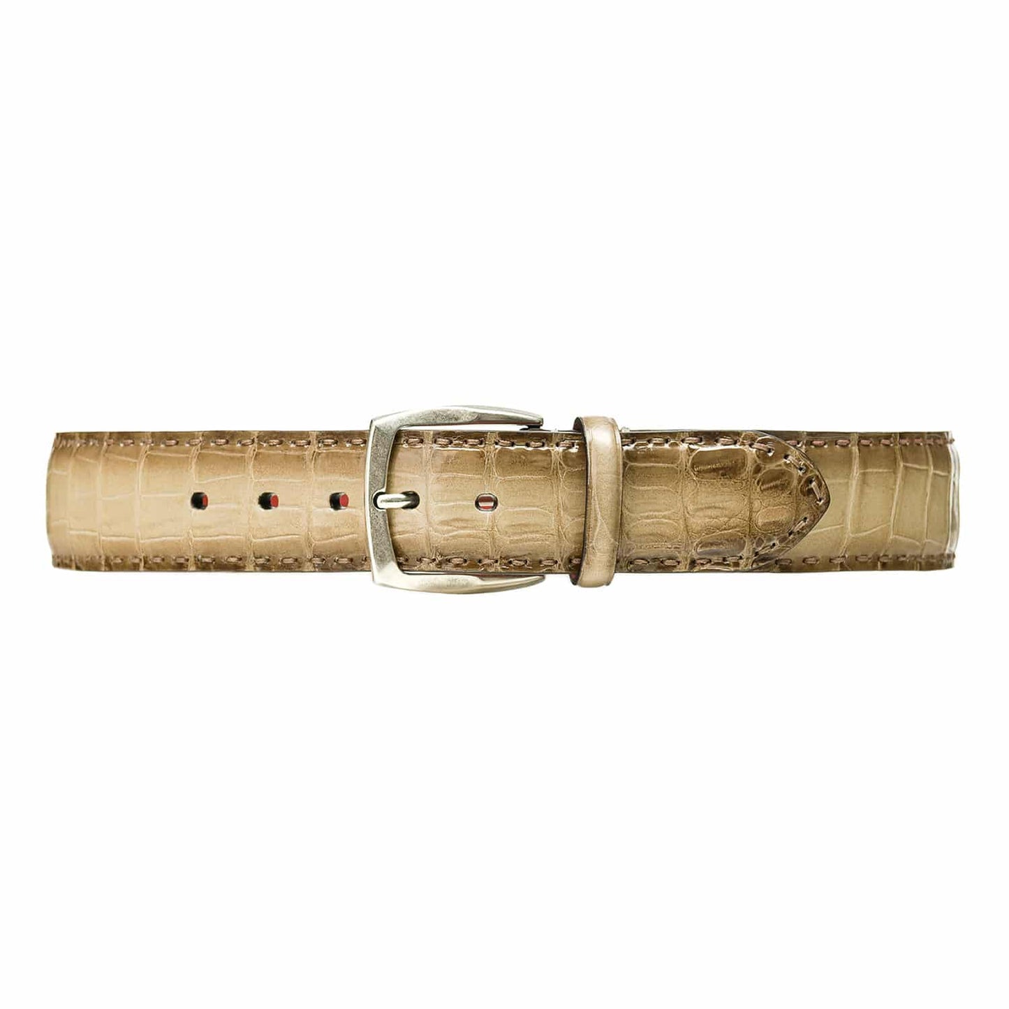 Beige Crocodile Leather Belt – Stitches