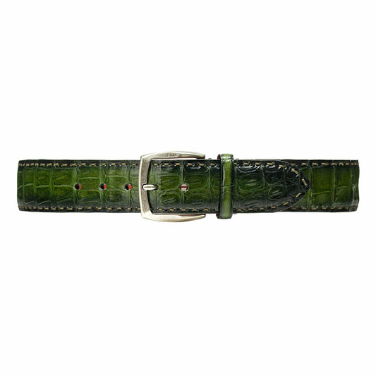 Green Crocodile Leather Belt – Stitches