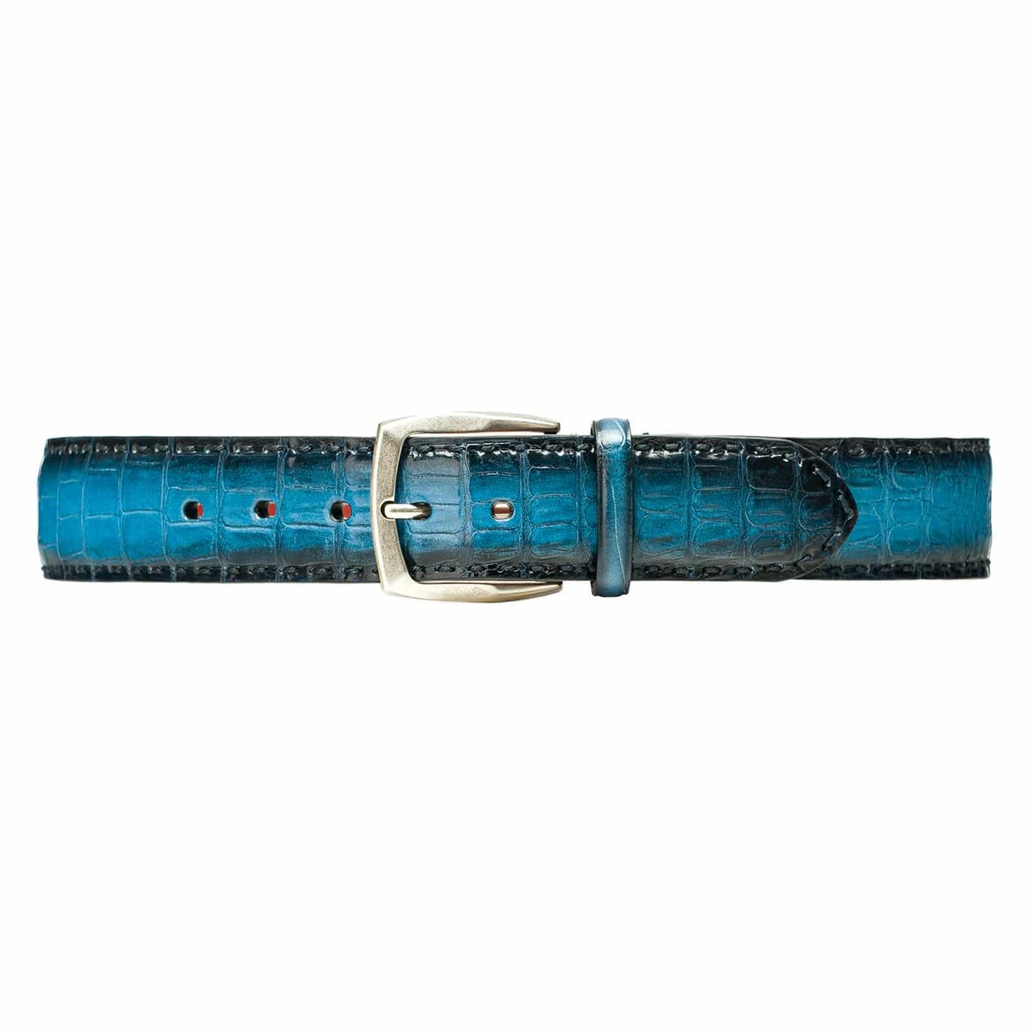 Azur Blue Crocodile Leather Belt