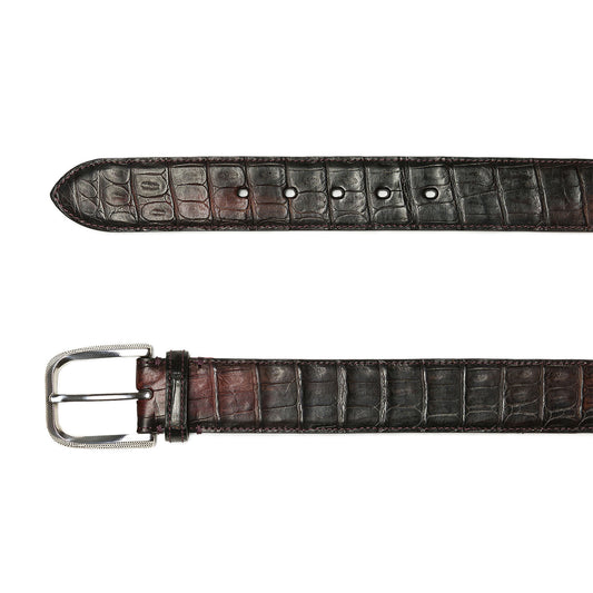 Dark Burgundy Crocodile Leather Belt