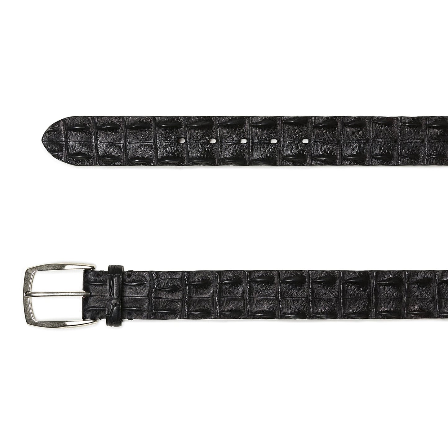 Black Dorsal Crocodile Leather Belt