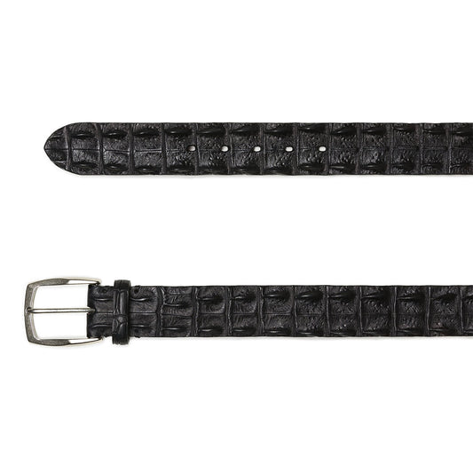 Black Dorsal Crocodile Leather Belt