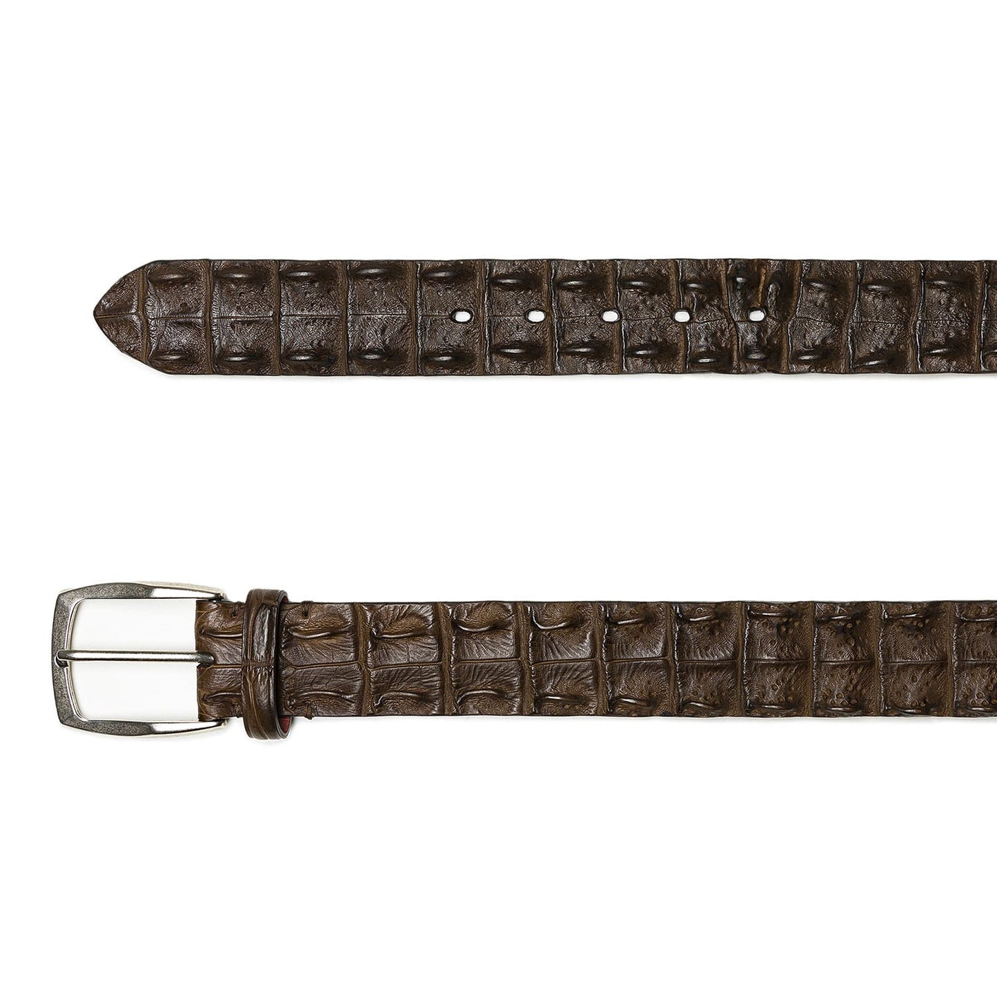 Brown Dorsal Crocodile Leather Belt