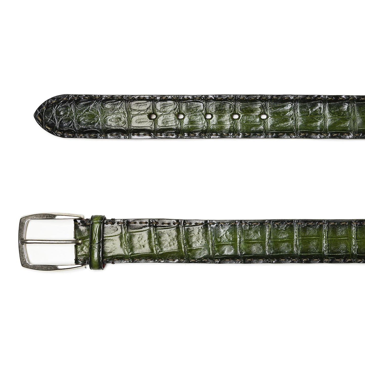 Grüner Krokodilledergürtel – Stitches