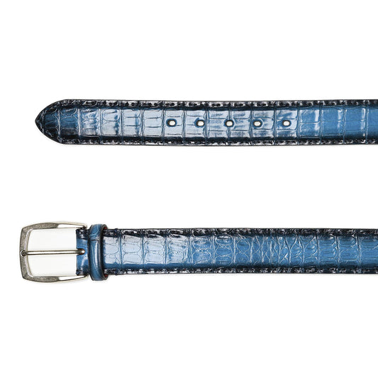 Azur Blue Crocodile Leather Belt