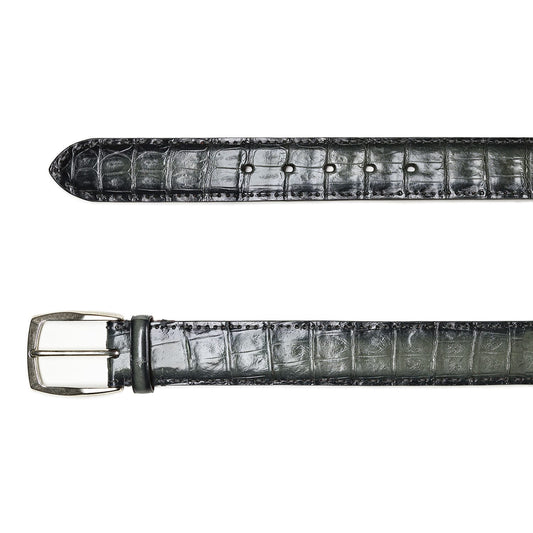 Dark Green Crocodile Leather Belt – Stitches