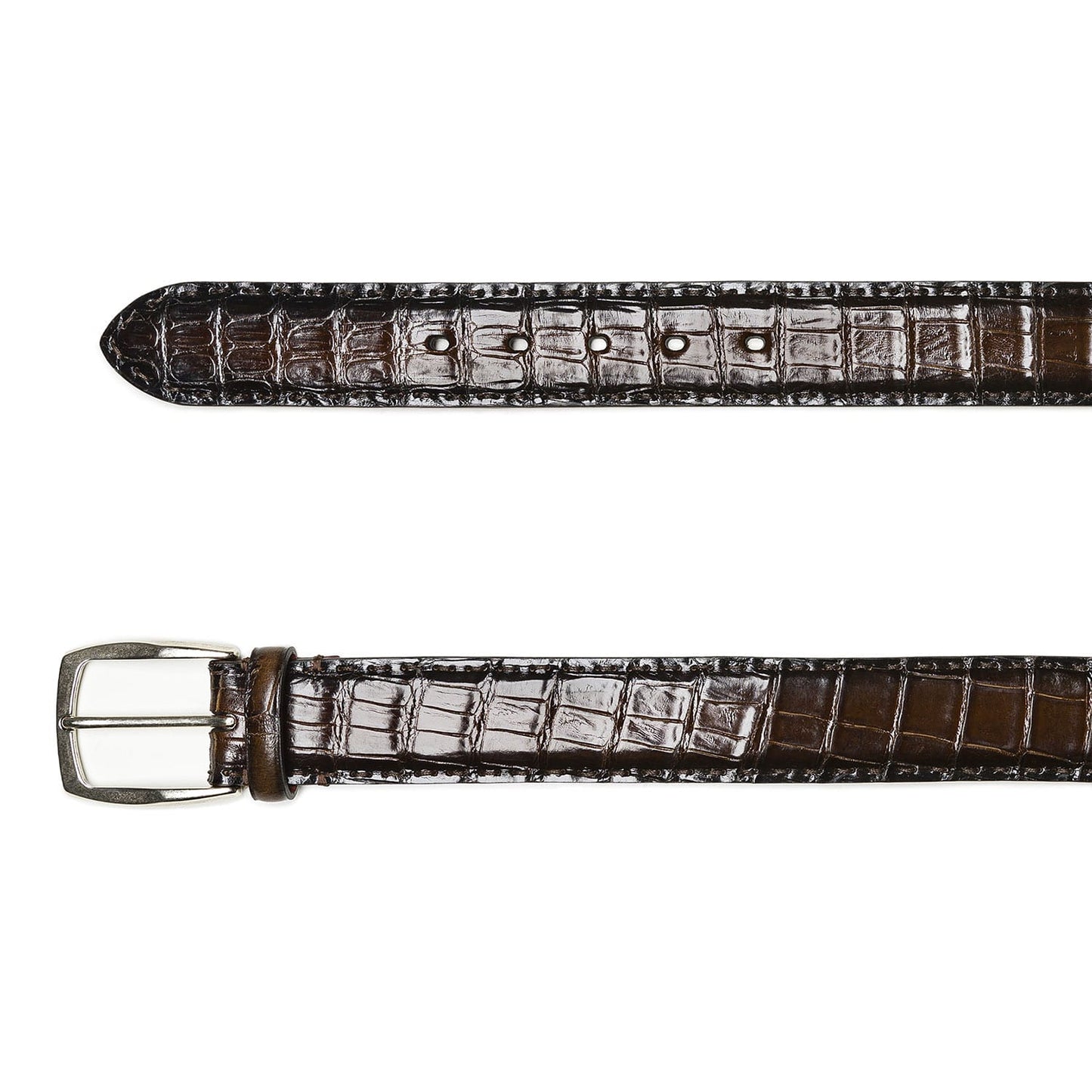 Brown Crocodile Leather Belt – Stitches