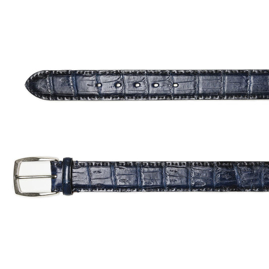 Dark Blue Crocodile Leather Belt – Stitches