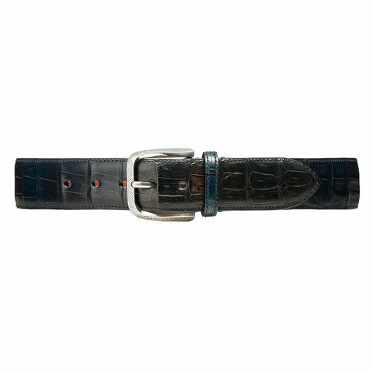 Blaubrauner Krokodilledergürtel