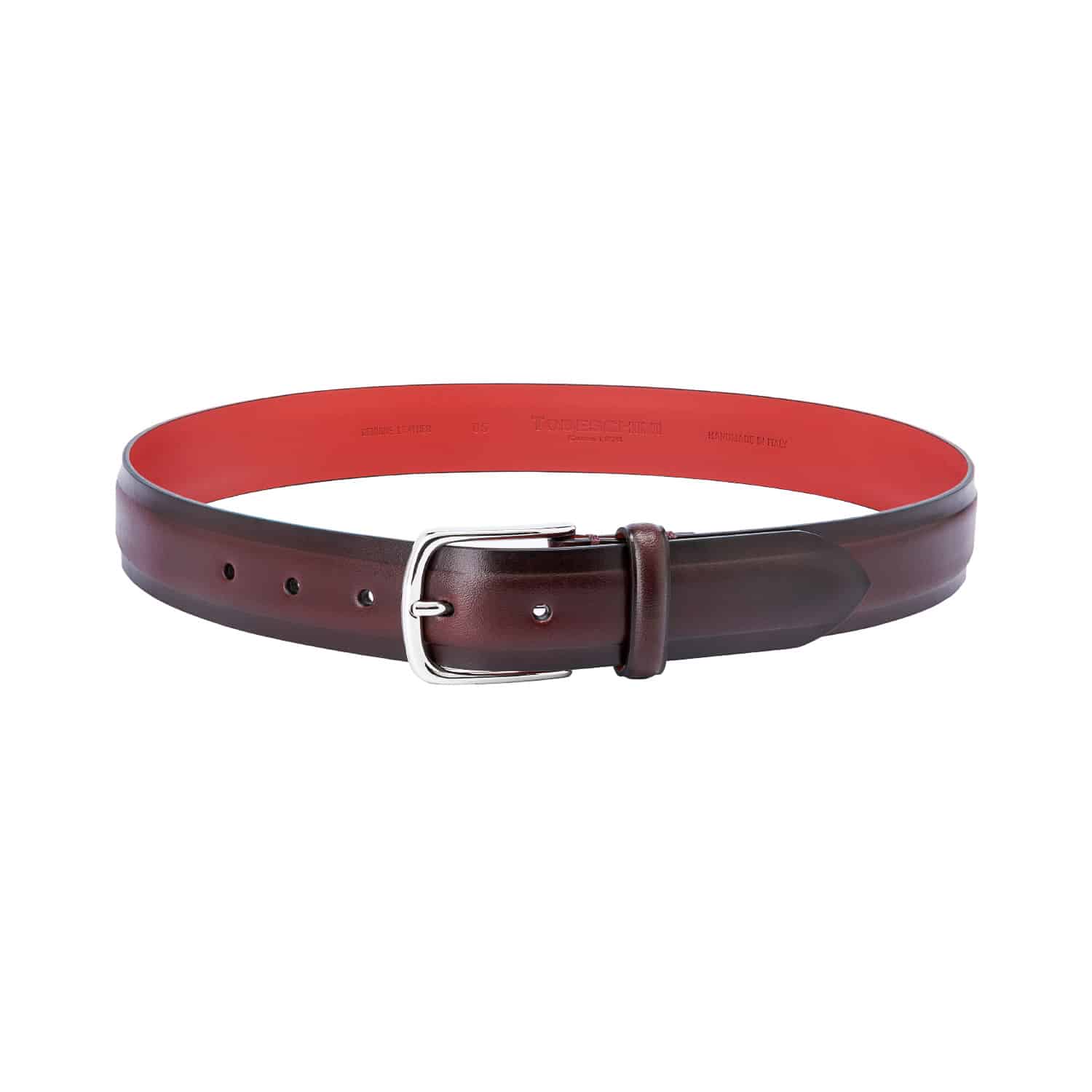 Cool Gifts for Men | Burgundy Leather Belt 40 / 100 cm - Burgundy | Capo Pelle